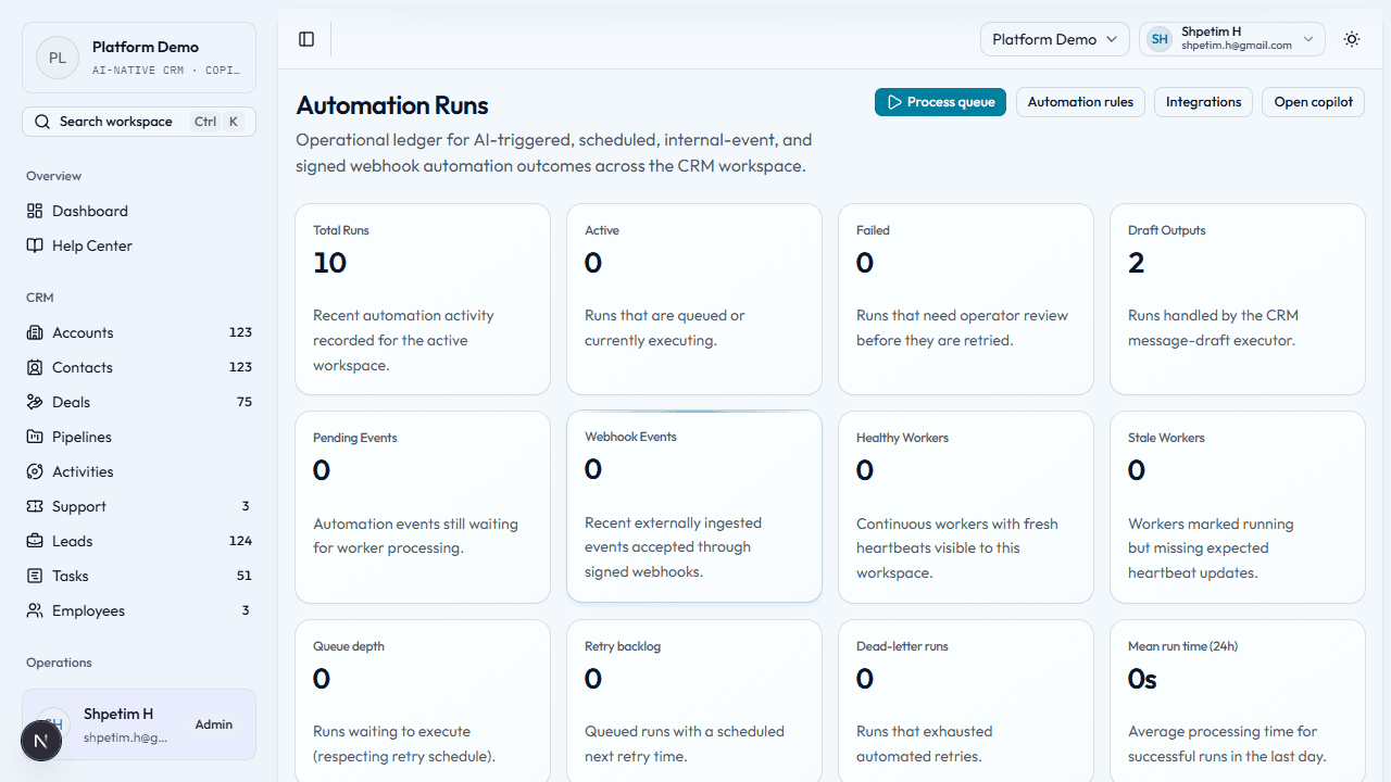 Automation runs ledger