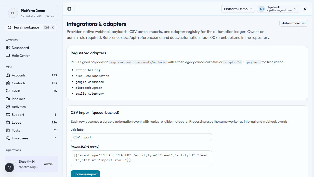Integrations and adapters